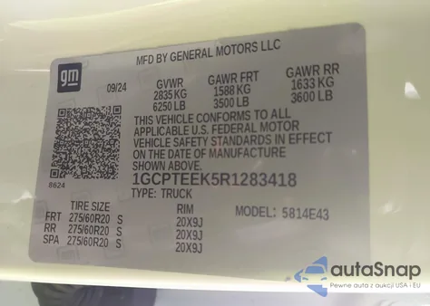 2024 Chevrolet Colorado 4Wd Trail Boss from USA, damaged, VIN 1GCPTEEK5R1283418